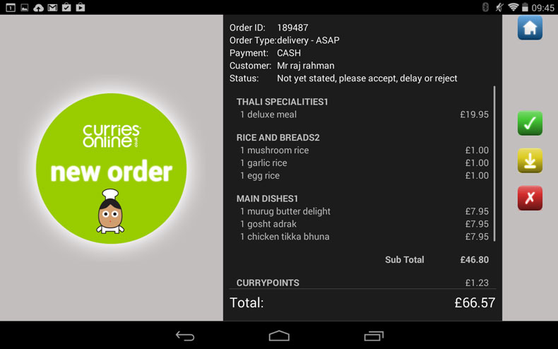 Curries Online Android App - New Order